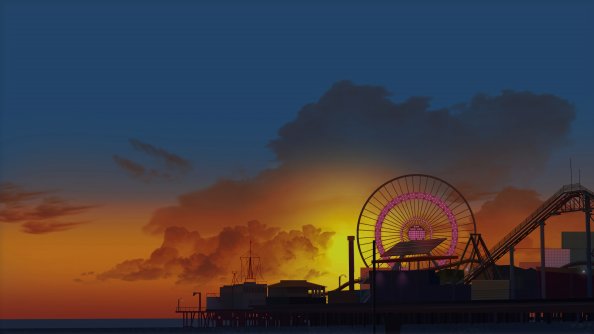 Ferris Wheel Digital Art 4k