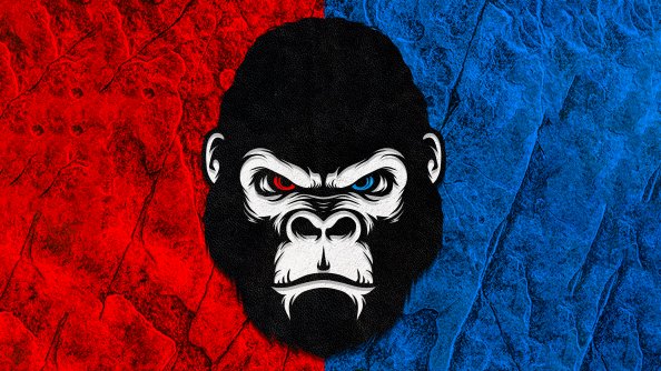 Gorilla Red Blue Minimal 5k