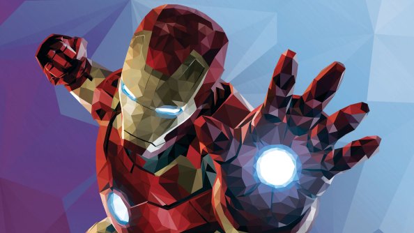 Low Poly Iron Man Graphic Design 4k