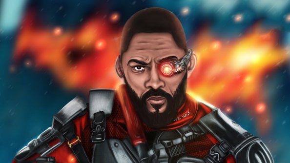 Will Smith Deadshot Artwork 4k