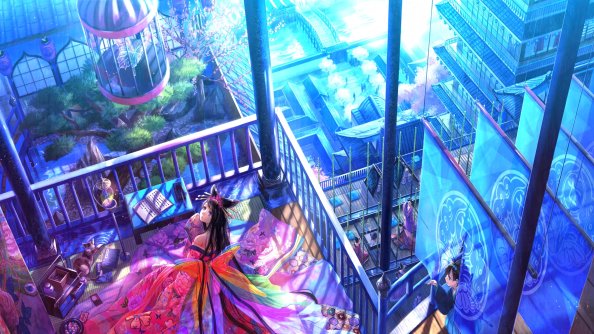 Anime Girl Roof 4k