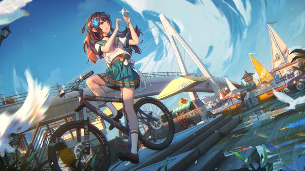 Anime Girl Cycle 4k