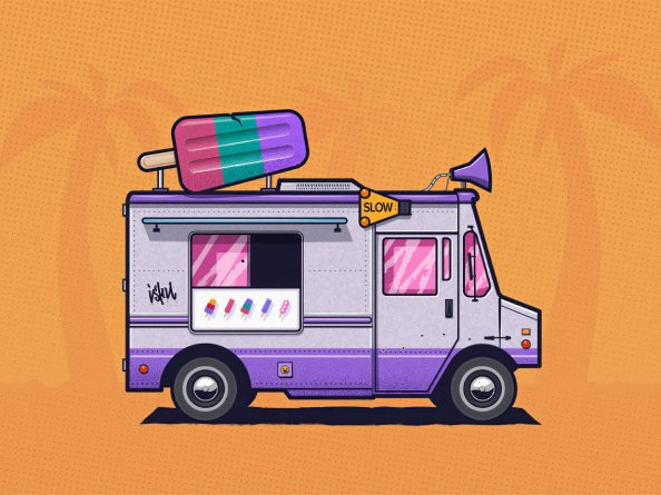 Ice Cream Truck Minimal 4k