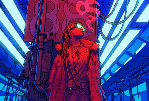 Cyberpunk Smoking Girl 4k