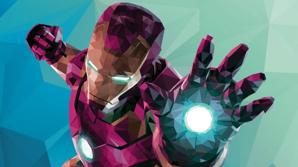 Low Poly Iron Man Graphic Design