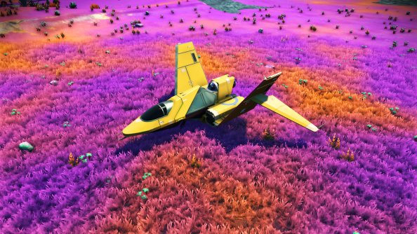 No Mans Sky Game Plane Colorful Fields 4k