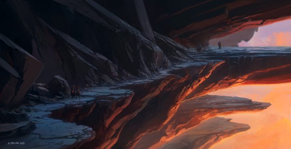 Mountains Path Stones Rocks Painting