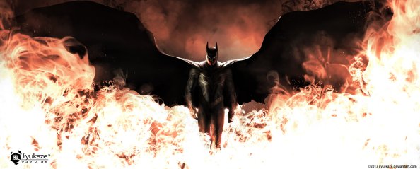 Batman Walking Through Fire