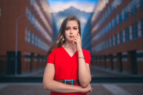 Blue Eyes Girl Depth Of Field Outdoors
