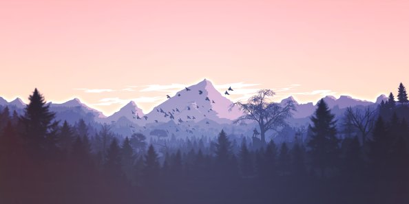 Mountains Minimal Landscape 4k