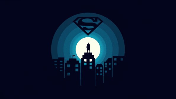 Superman Minimal Illustration 5k