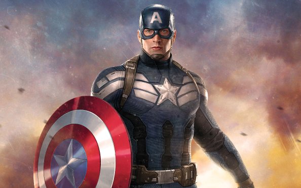 Captain America Holding Shield