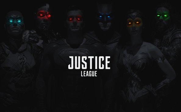 Justice League 2017 Monochrome Colored Eyes