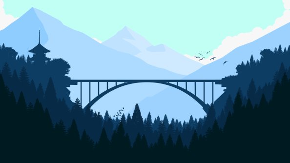 Bridge In Forest Minimalist 4k
