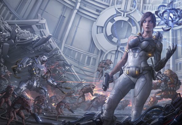 Warrior Fantasy Girl With Gun Digital Art 8k