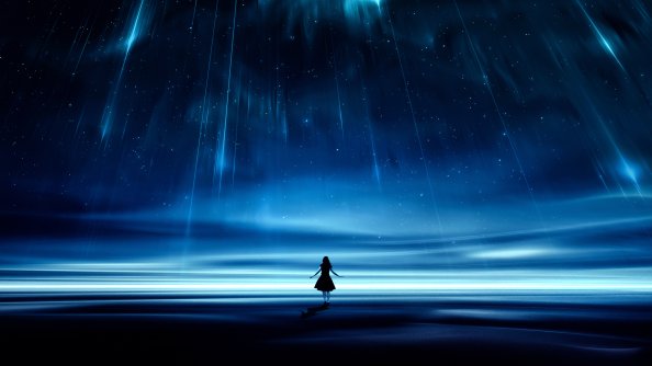 Girl Starry Night Dreamscape