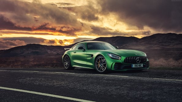 Green Mercedes Benz Amg GT 4k