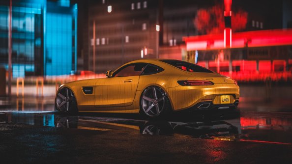Mercedes Amg Yellow 4k