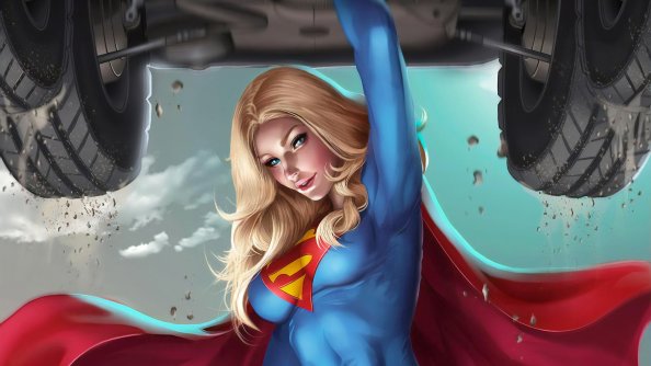 Supegirl Holding The Car