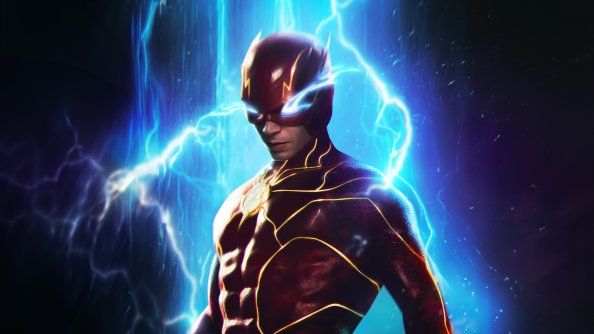 The Flash Unleashing The Power With Glowing Blue Eyes