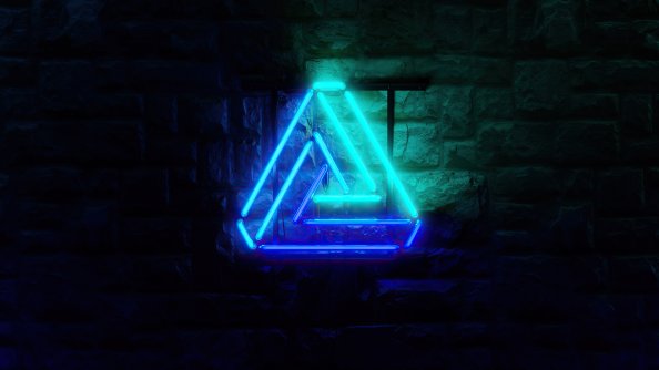 Triangle Neon Glowing 4k