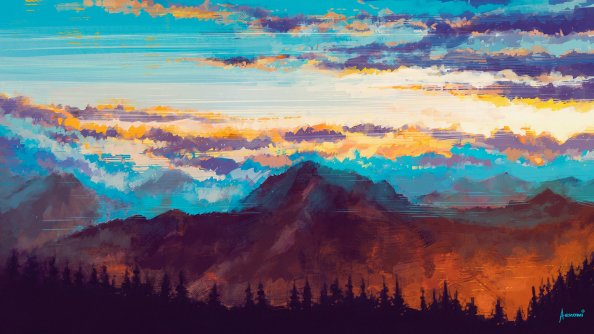 Mountains Landscape Nature Digital Art