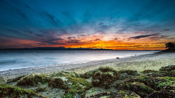 Beach Sky Water Background