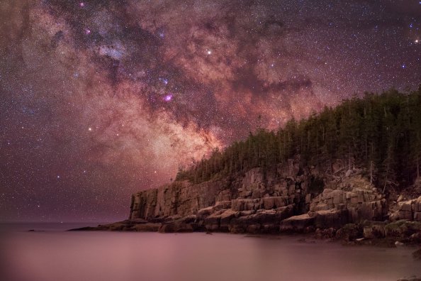 Milky Way Over Otter Cliffs 4k