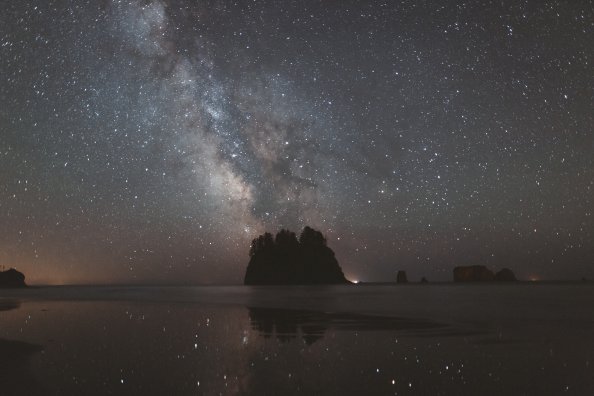 Milky Way Over Olympic National Park Coast 4k