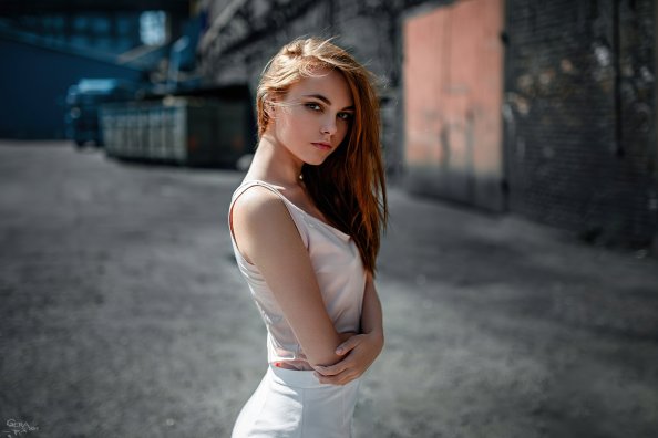 Girl Looking Back At Viewer