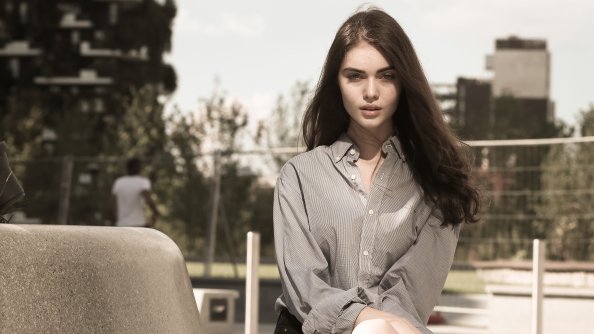 Girl Sitting Outside Portrait