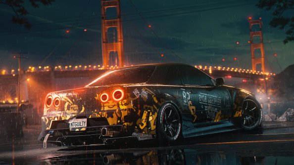 Nissan Gtr In Rain