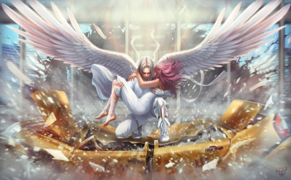 Angel Man Saves A Girl
