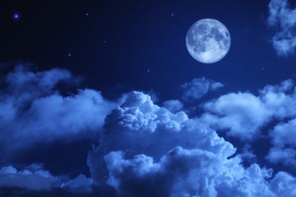 Moon Night Sky Clouds 5k