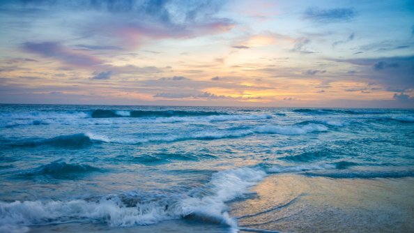 Ocean Waves at Sunset