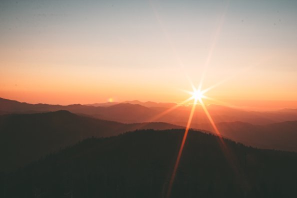 Sunset From Mountain Range 5k