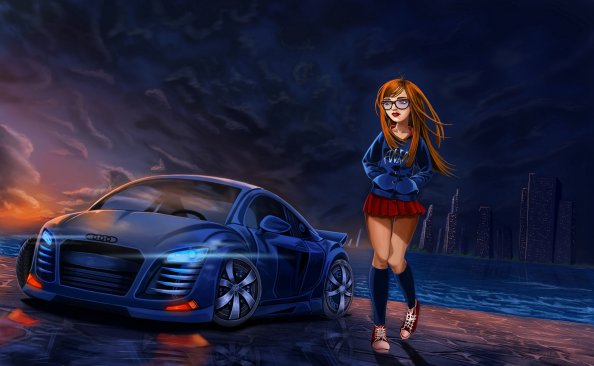 Audi Girl Comic Art