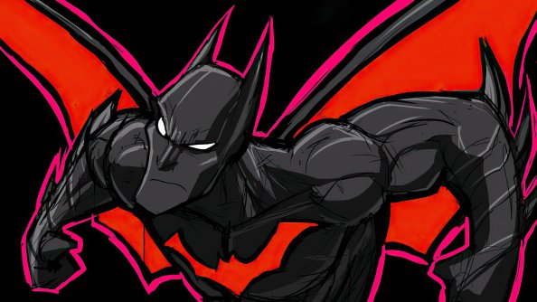Batman Beyond Comic Sketch Art 4k
