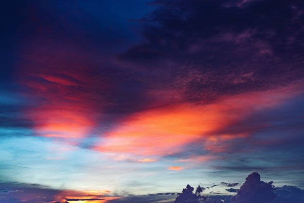 Red Cloudy Sky Sunset 4k