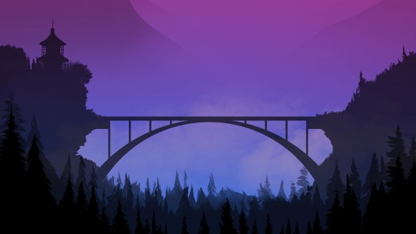 Bridge Sunset Minimal 4k