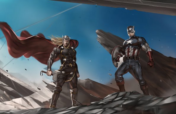 Captain America And Thor 4k