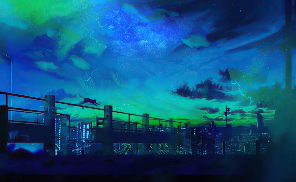 Cat Minimal Night Walk 4k