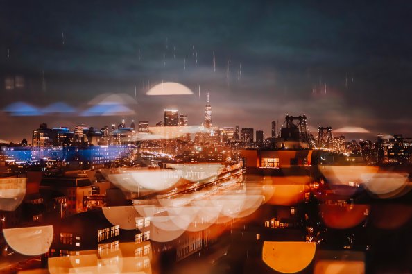 City Evening Buildings Bokeh 4k