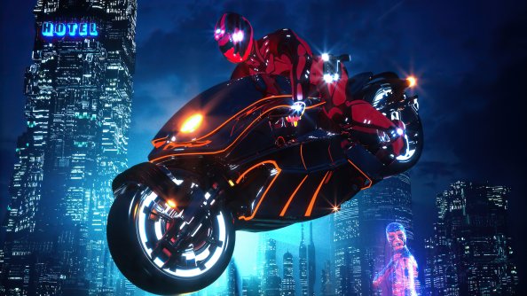Scifi Cyberpunk Bike 4k