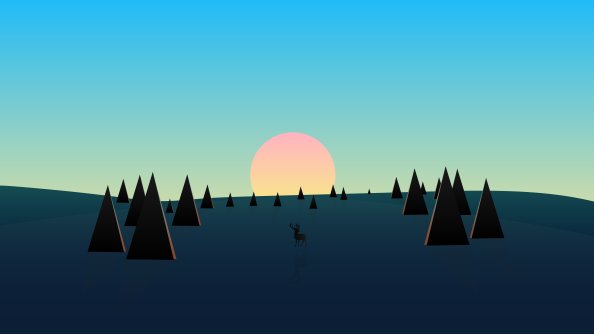 Beautiful Day Sunset Deer Minimal 8k