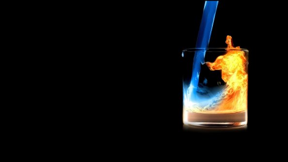 Fire Water In Glass