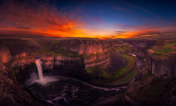 Waterfall at Sunset
