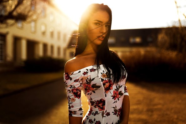 Tanned Girl Black Hair 4k