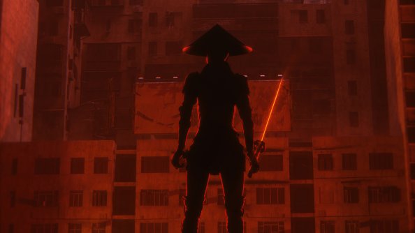 Red Ninja Day Sword 4k