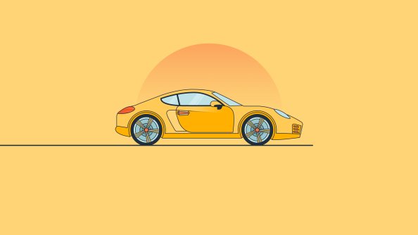 Porsche Minimal Yellow 8k